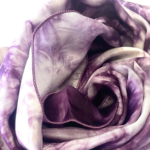 Cesar Galindo Purple Print Silk Scarf - Picture 2 of 5
